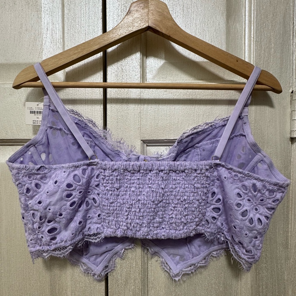 NWT Anthropologie XL The Giselle Lace Bustier Lavende Eyelet Edition - Picture 3 of 11
